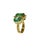 Art Deco 18 K Gold Emerald and Diamond Three Stone Ring For Sale - Image 11 of 12