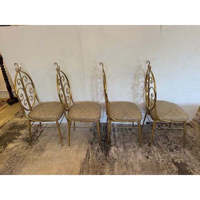 Mid-Century Modern Brass Dining Chairs - Set of 4 For Sale - Image 12 of 15