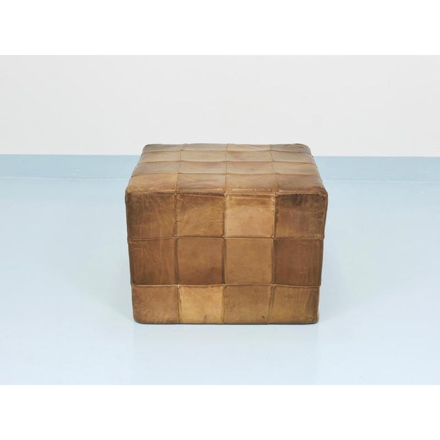 Patchwork Leather Cube Ottoman from de Sede, Switzerland, 1970s For Sale - Image 4 of 18