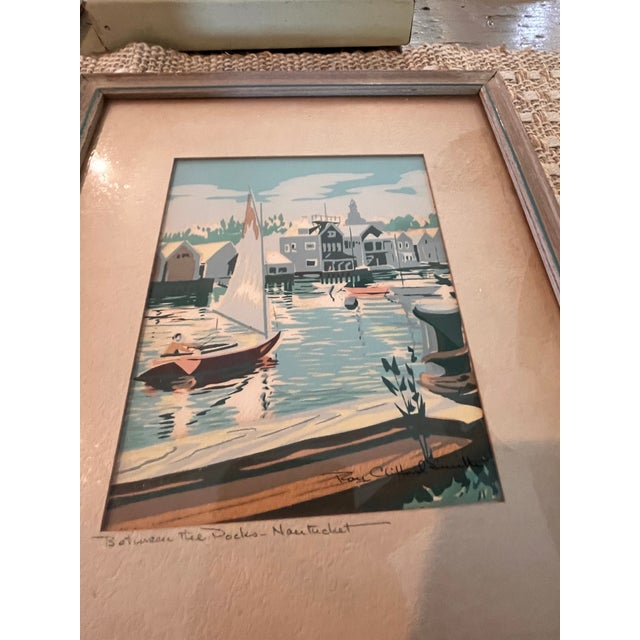 Charming circa 1950 vintage serigraph by American artist Roy Clifford Smith, depicting the historic waterfront of...