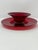 1970s Murano Glass Ruby Red Desserts and Saucers - 10 pcs For Sale - Image 4 of 6