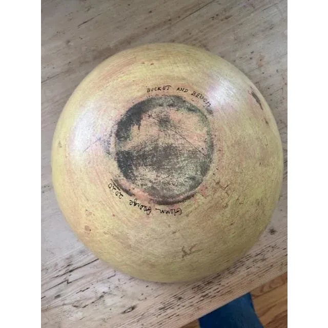 2020s Contemporary Hand-Painted Wood Bowl For Sale - Image 5 of 6