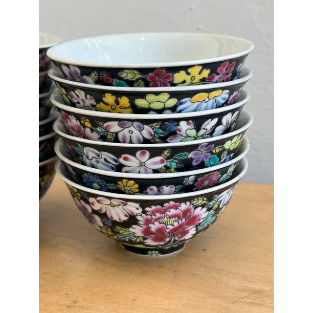 Mid 20th Century Vintage Chinese Mille Fleur Noire Set - Set of 29 For Sale - Image 5 of 7