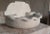 Mid-Century Modern Carrara Marble Sink With Backsplash For Sale - Image 3 of 7
