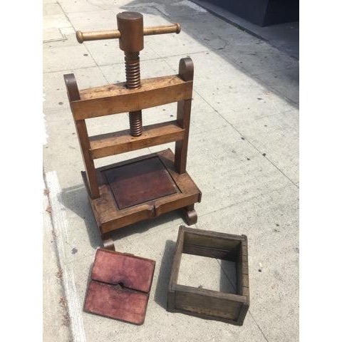 Wood Antique Sculptural Solid Wood Wine Press For Sale - Image 7 of 16