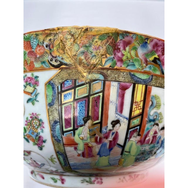 Antique Chinese Rose Medallion Bowl For Sale - Image 15 of 18