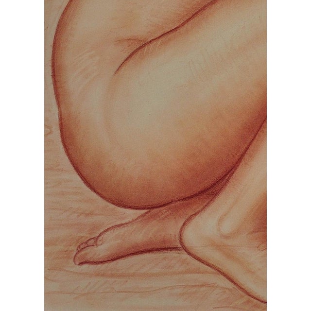 Copper Lucien Gibert, Her Flaming Locks of Auburn Hair, Nude, 1930s, Chalk on Paper For Sale - Image 8 of 18