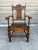 Early 20th Century 1920s Antique Jacobean Style Oak Carved Dining Chairs with Cushions- Set of 5 For Sale - Image 5 of 11