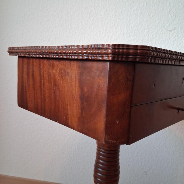 Antique Biedermeier Mahogany Sewing Table, 1850s For Sale - Image 4 of 14