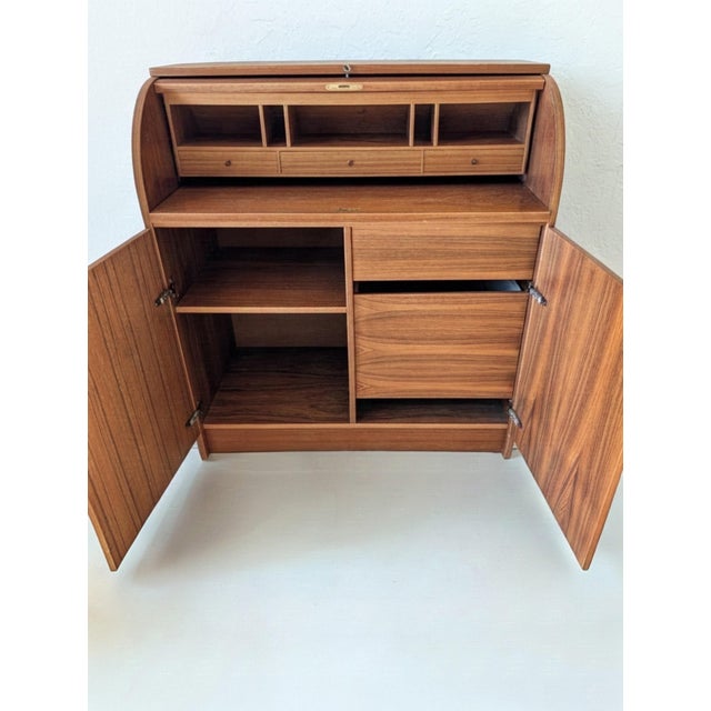 1960s Teak Rolltop Desk Smi For Sale - Image 4 of 7