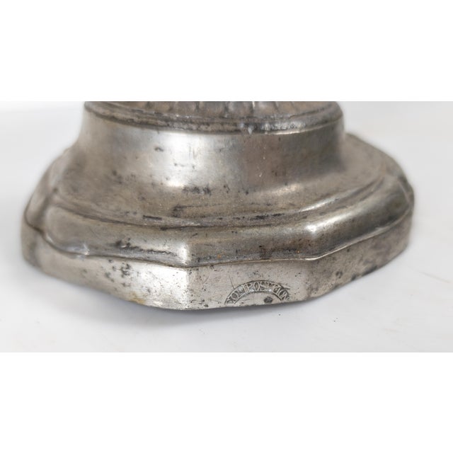 19th Century French Pewter Candlestick in Louis XVI or XV Regency Style For Sale - Image 11 of 12
