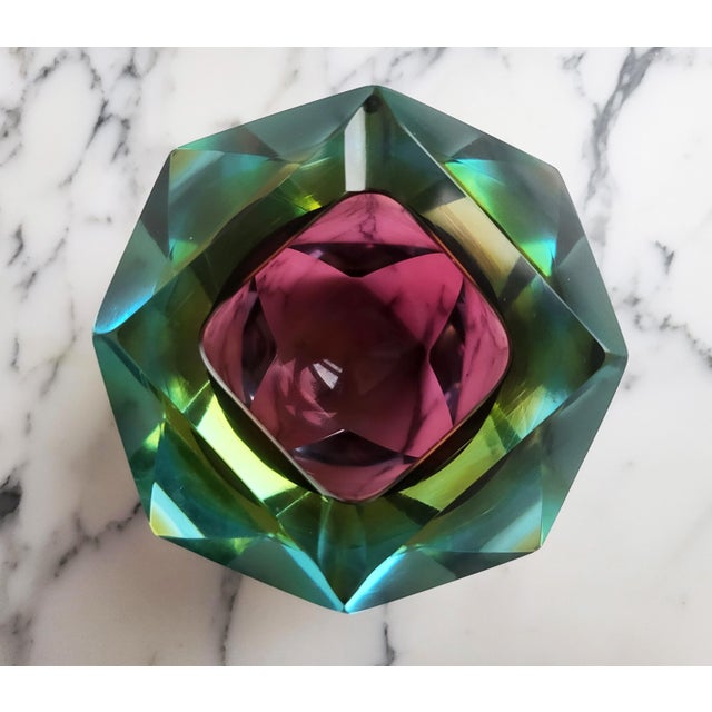 Mid-Century Modern Mid-Century Italian Murano Glass Bowl by Flavio Poli for Seguso, 1960s For Sale - Image 3 of 11