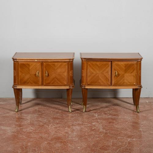 Paolo Buffa-Style Bedside Tables with Glass Top, Set of 2 For Sale - Image 9 of 9
