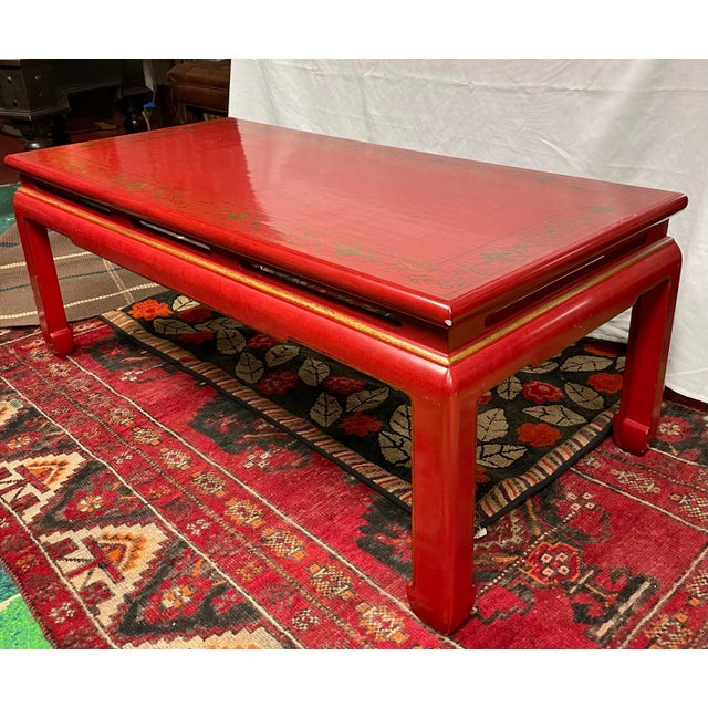 Chinese Ming Style Red Lacquered Coffee Table Chairish