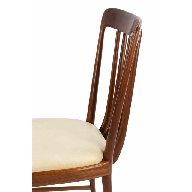 Wood Vintage Italian Chairs in Mahogany Wood and Leather, 1950s, Set of 6 For Sale - Image 7 of 8