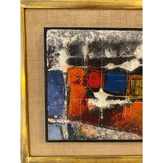 Leonardo Nierman (Mexican, born 1932) Abstraction, 1960 Oil and enamel on Masonite, signed “Nierman 60” 8.5” x 17”...