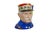Rare large vintage Royal Doulton 7228 porcelain character jug of General Foch featuring a biplane handle and tan service...