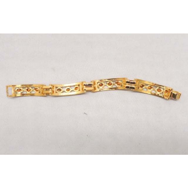 Vintage 1980s Signed Bijoux Cascio Italy Enamel & Rhinestone Bracelet For Sale - Image 4 of 6