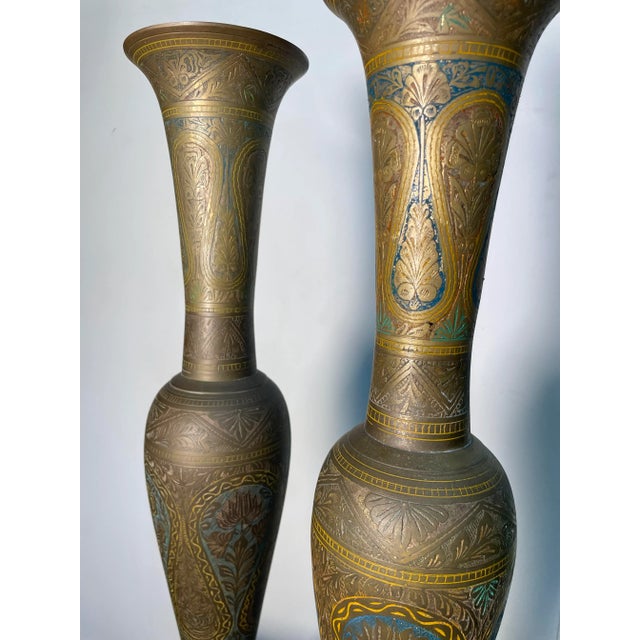 Moroccan 2 Piece Brass Irons For Sale - Image 4 of 7