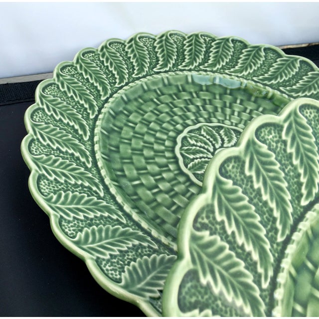 Green Antique Majolica Leaf Plates Set of 5 Chairish