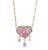 Metal Rhodochrosite Heart Necklace With Diamonds, Spinel & 14k Gold Paperclip Chain For Sale - Image 7 of 7