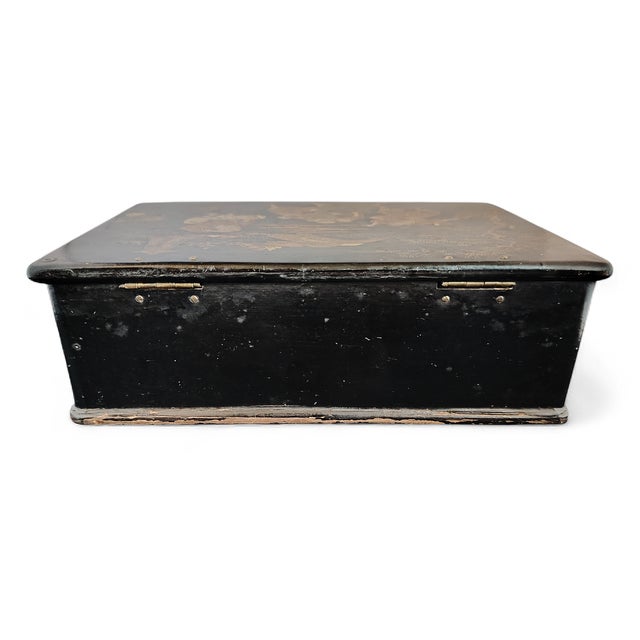 Napoleon III Japanese-Style Lacquered Letter Box For Sale - Image 4 of 8