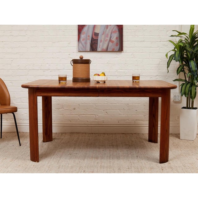 Chestnut Oak Vintage Dining Table Without Leaf For Sale - Image 8 of 12