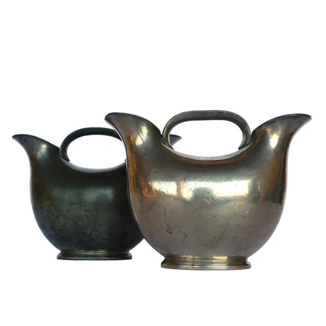 Silver Art Deco Danish Pewter Vases by Just Andersen, 1920s, Set of 2 For Sale - Image 8 of 8