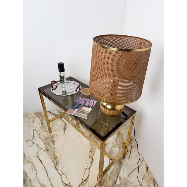 1980s Vintage Italian Round Tray with Violet Murano Glass Handles, 1980s For Sale - Image 5 of 17