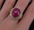 Vintage 16.31ct Ruby & 1.42ct Diamond 18k Yellow Gold Ring Size 7 For Sale - Image 13 of 18