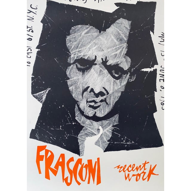 American Antonio Frasconi, 1963 Vintage Lithograph Poster Antonio Frasconi Terry Dintenfass Gallery NYC, 1963 For Sale - Image 3 of 7