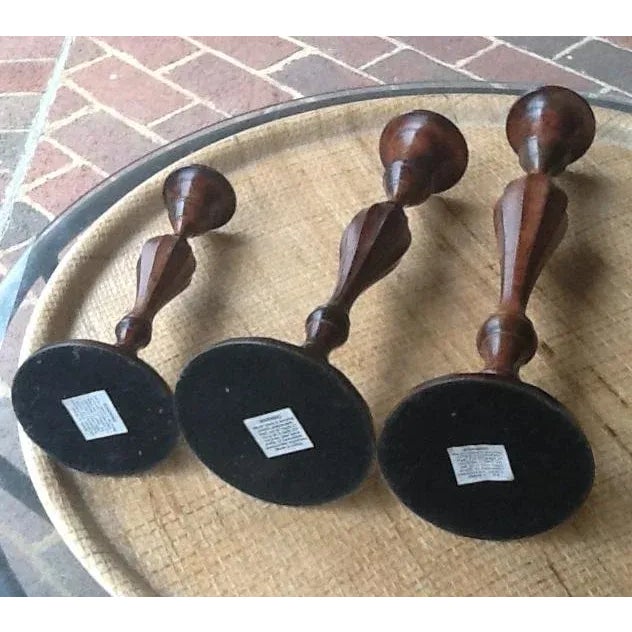 Bombay Metal Candle Holders in Antique Brown Finish - Set of 3 For Sale - Image 6 of 7