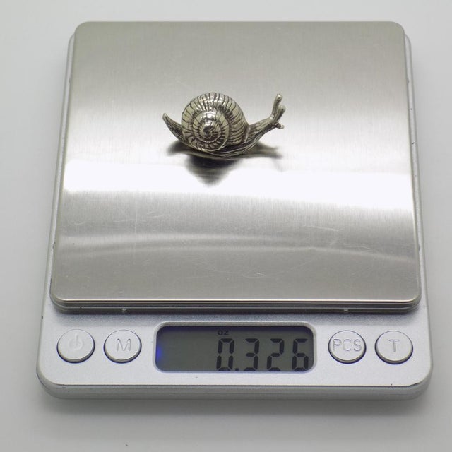 Silver Vintage Italian Handmade Snail Figurine, 1980s For Sale - Image 8 of 10