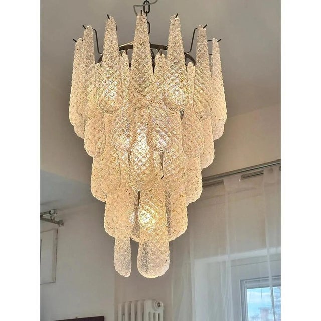 Venetian Murano Glass Conchiglie Chandelier in Black Nickel by Simoeng for Simoeng For Sale - Image 7 of 8