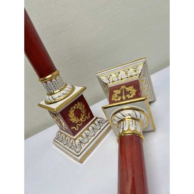 Ceramic Table Lamps with Gold Leaf by Ugo Zaccagnini, 1950s, Set of 2 For Sale - Image 13 of 16