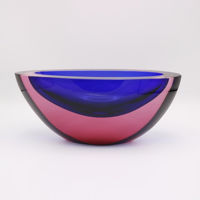 Blue 1960s "Sommerso" Art Glass Vase attributed to Falvio Poli For Sale - Image 8 of 9