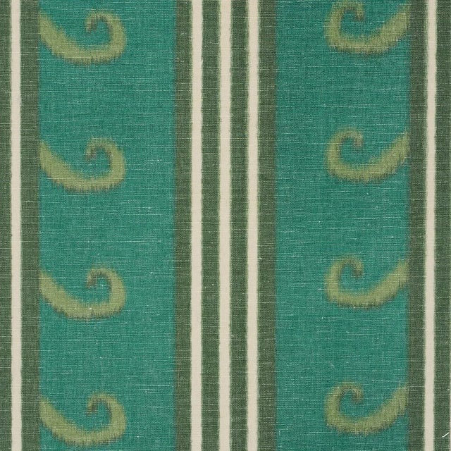 Contemporary SAMPLE - Schumacher X Laura Gonzalez Roman Reverie Fabric In Teal & Leaf For Sale - Image 3 of 5