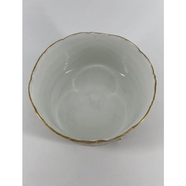 Ceramic Antique Limoges Hand-Painted Footed Bowl For Sale - Image 7 of 8