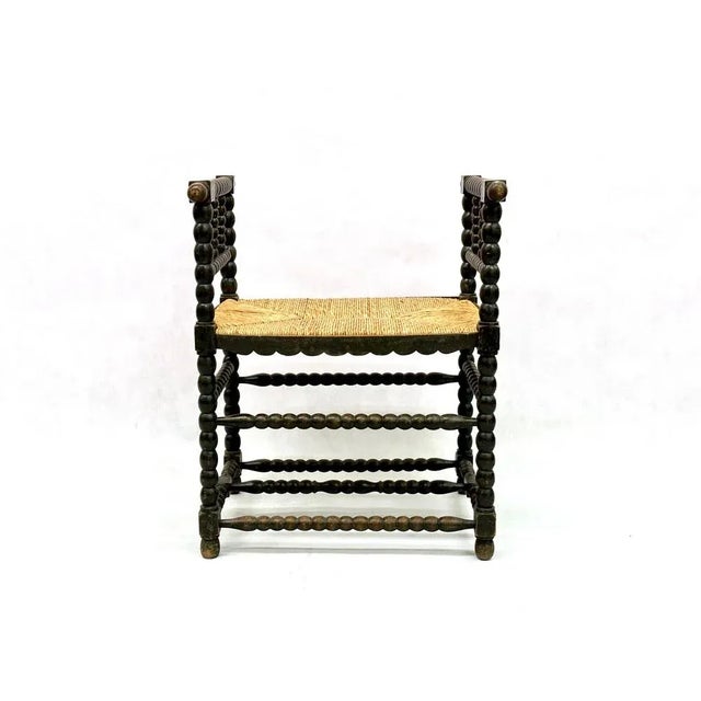 19th Century Dutch Jacobean Style Ebonised Oak Bobbin Bench For Sale - Image 4 of 11