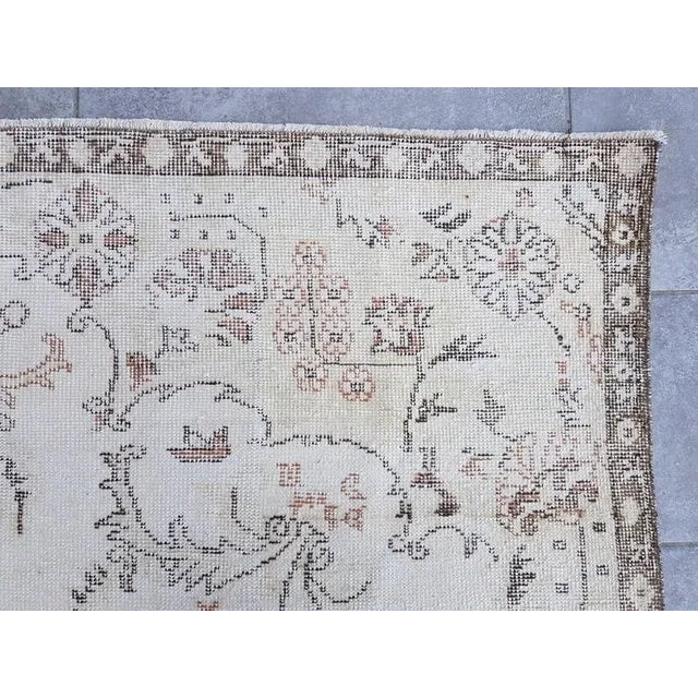 1960s Beige Anatolian Floral Carpet For Sale - Image 10 of 11
