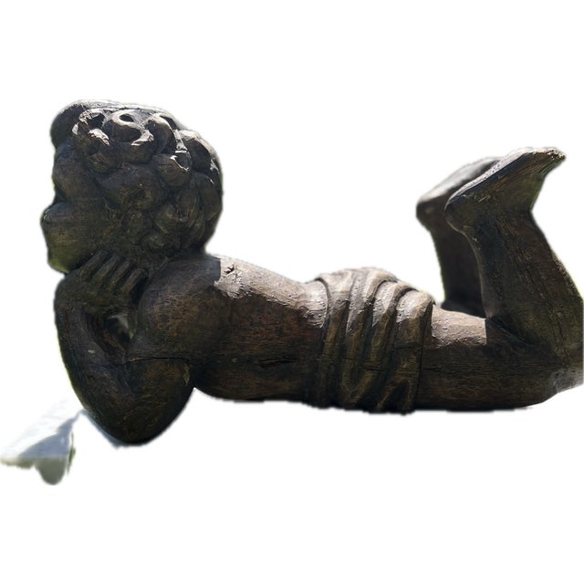 Mid 18th Century Hand Carved Wood 'Putti' Sculpture, French | Chairish