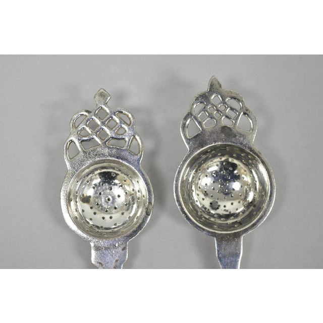 Silver Antique d.w. Haber & Son Ny Silver Plated Victorian Tea Strainer - Set of 6 For Sale - Image 8 of 14