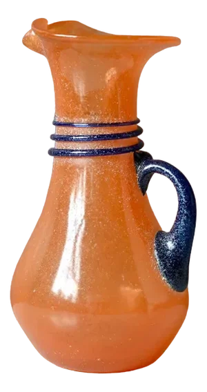 Orange and Blue Vase in Glass Paste, 1960s