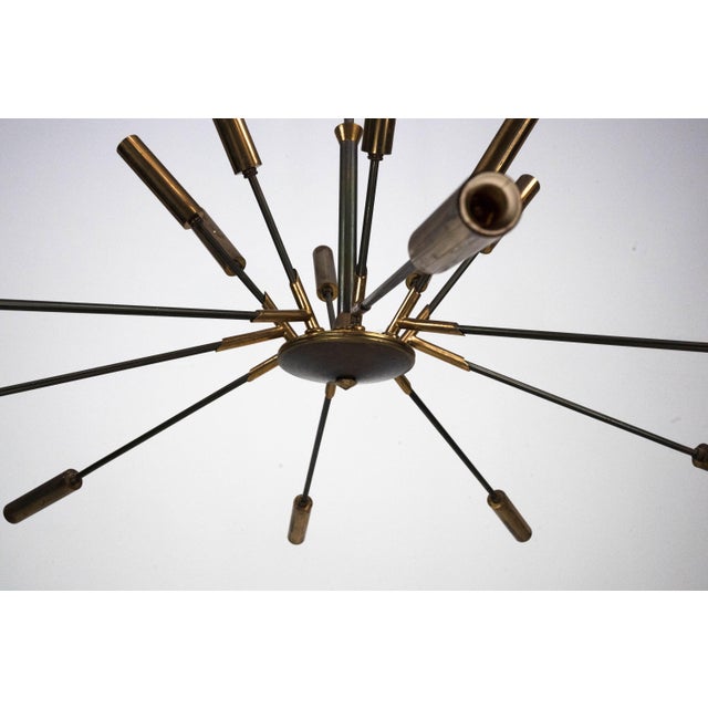 Brass Sputnik 16-Arm Chandelier from Stilnovo, Italy, 1950s For Sale - Image 10 of 12