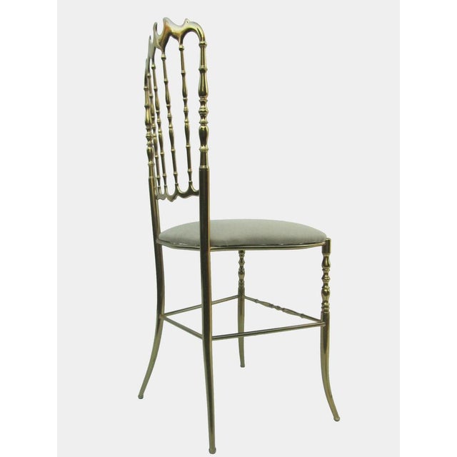Italian Side Chair in Golden Brass by Giuseppe Gaetano Descalzi for Chiavari, 1950s For Sale - Image 10 of 11