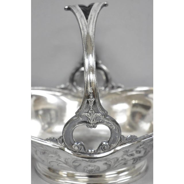 Antique Christofle Gallia French Art Nouveau Silver Plated Fruit Basket W Handle For Sale In Philadelphia - Image 6 of 17