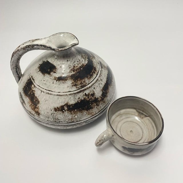 Vintage Ceramic Pitcher and Cup by Gérard Hofmann, 1960s, Set of 2 For Sale - Image 3 of 8