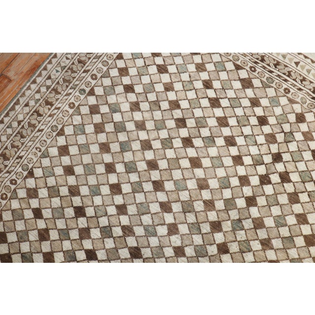 Ivory 1940s Brown Ivory Tribal Ersari Rug For Sale - Image 8 of 18