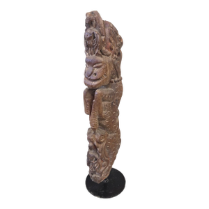 Antique Indian Hand Carved Naga Architectural Remnant on a Custom Metal Stand