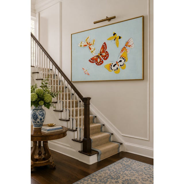 Japanese Butterflies, Vintage Art Print Reproduction, 60" X 40" For Sale In Buffalo - Image 6 of 11